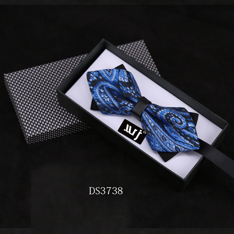 check men's bow tie square scarf set tie flower bow tie wedding new gift box men's formal bow tie