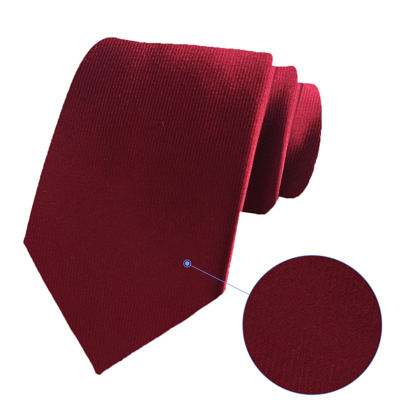 Howwide Classic Men's Ties Jacquard Woven Necktie Formal Tie Solid Color Burgundy