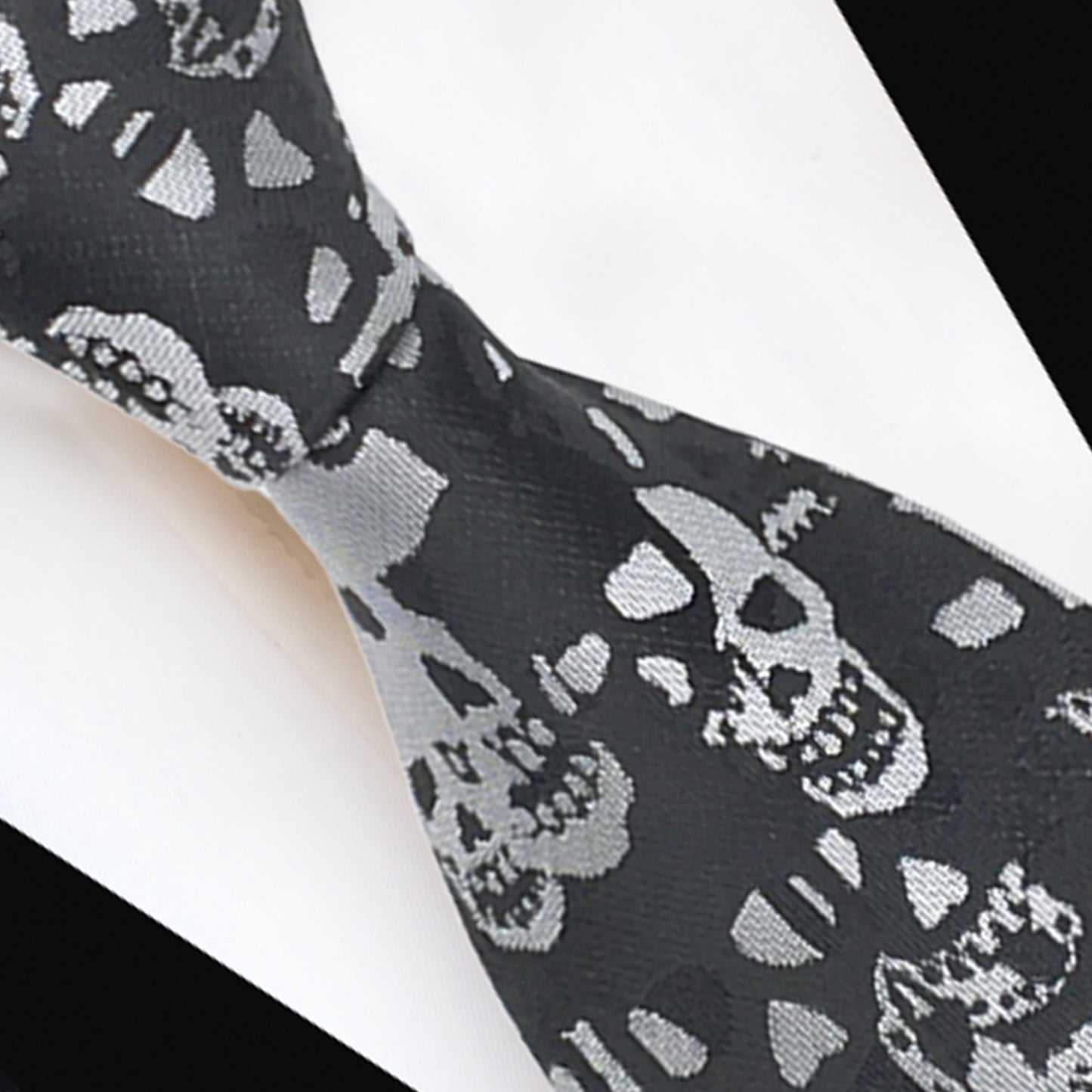 Howwide Classic Men's Ties Jacquard Woven Necktie Skull Black