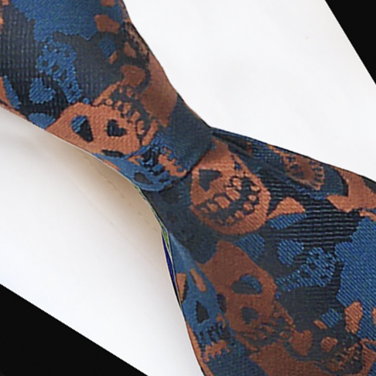 Howwide Classic Men's Ties Jacquard Woven Necktie Skull Orange