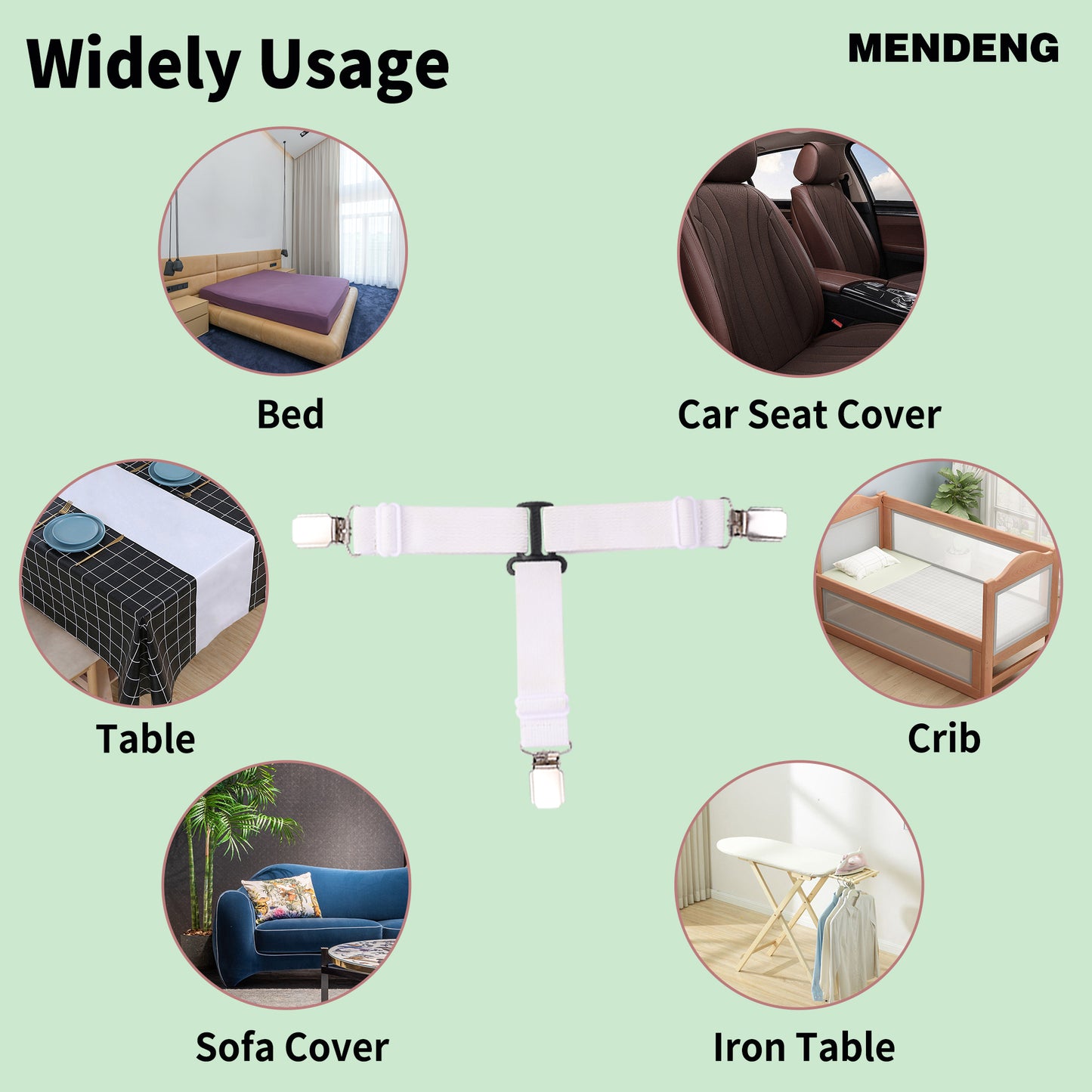 Howwide Bed Sheet Straps Fitted Sheet Holders for Corners 4 Pieces White
