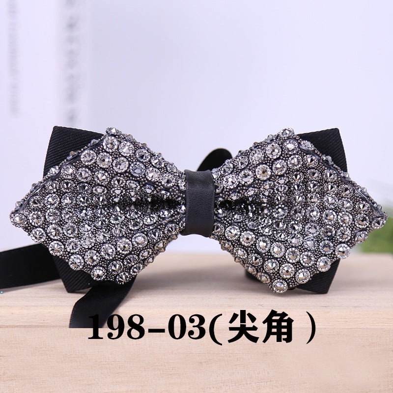 198 Gold Sequin Bow Tie Wedding Sparkle Diamond Men's Gentlemen's Banquet Party Shirt Tie Bow Tie Flower