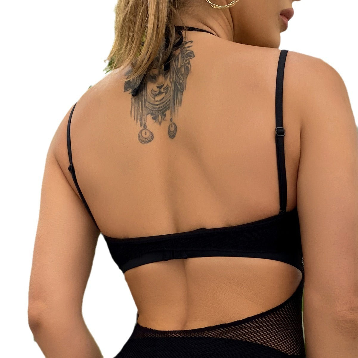 Yue Die's new erotic halterneck bikini set, Amazon's hot netsuit, sexy hollow temptation, YD91-1