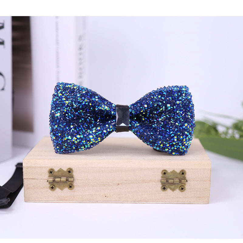 199 male bow tie crystal rhinestone starry rhinestone collar banquet nightclub flash diamond wedding groom claypot