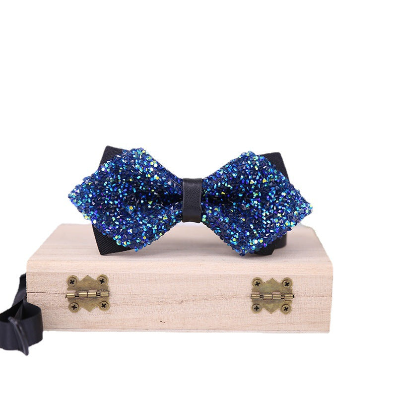 199 male bow tie crystal rhinestone starry rhinestone collar banquet nightclub flash diamond wedding groom claypot
