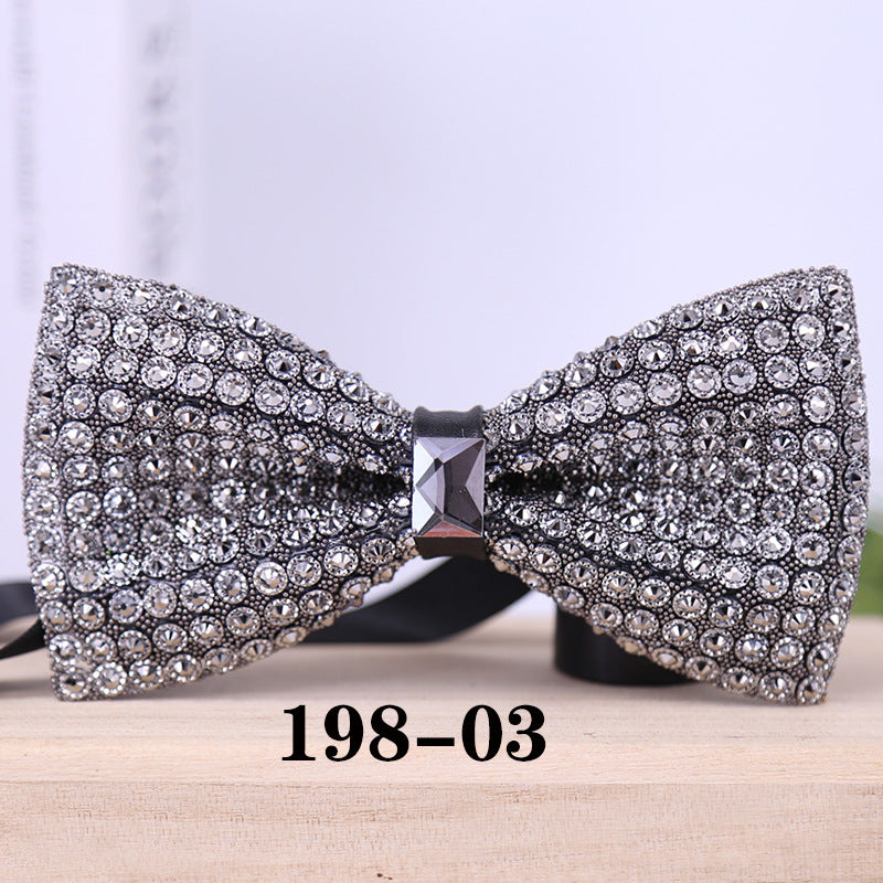 198 Gold Sequin Bow Tie Wedding Sparkle Diamond Men's Gentlemen's Banquet Party Shirt Tie Bow Tie Flower
