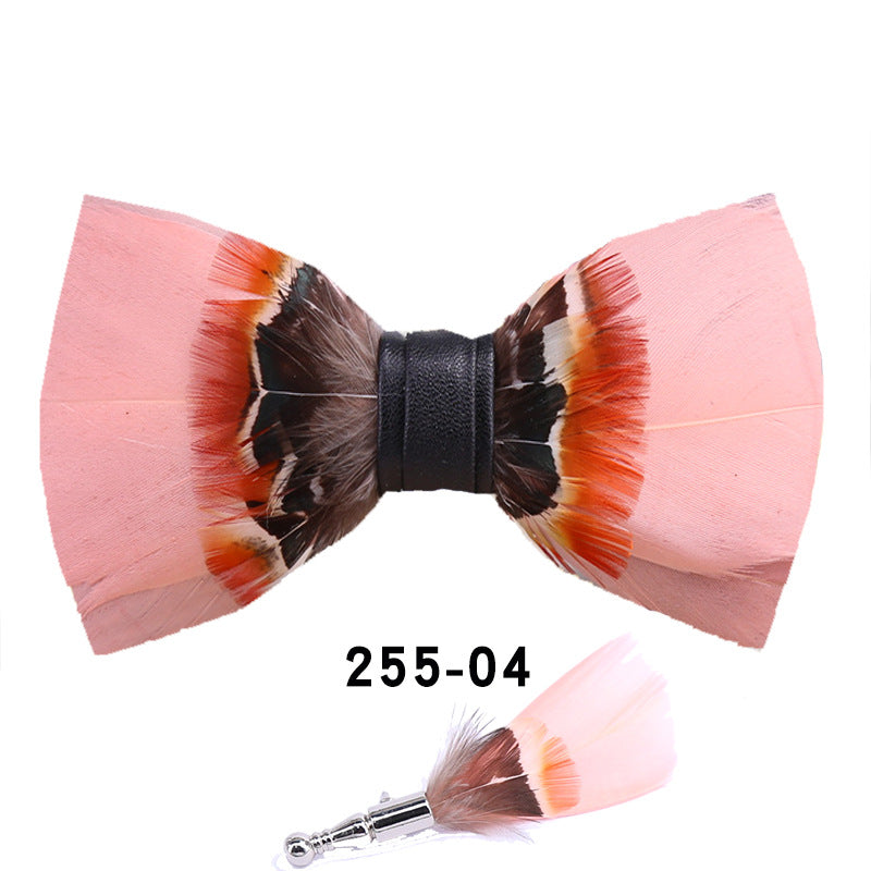 Pink Collar Wedding Banquet Clay Pot Male Host Suit Collar Flower Bow Tie Suit Shirt Bow