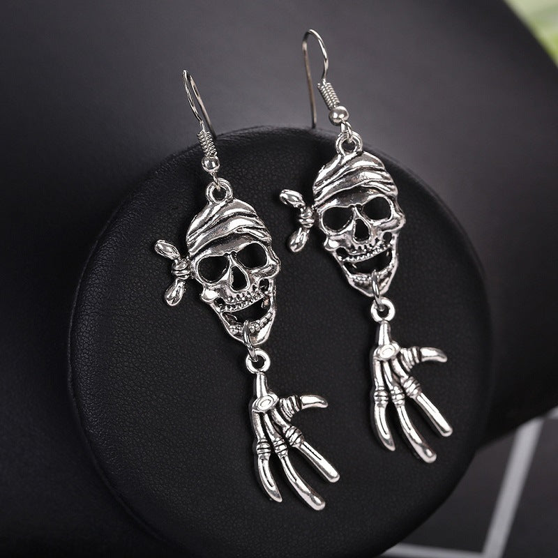 Alloy Hot Selling Punk Skull Earrings For Men Women Cool Jewelry Hip Hop Earrings Retro Rock Skull Earrings