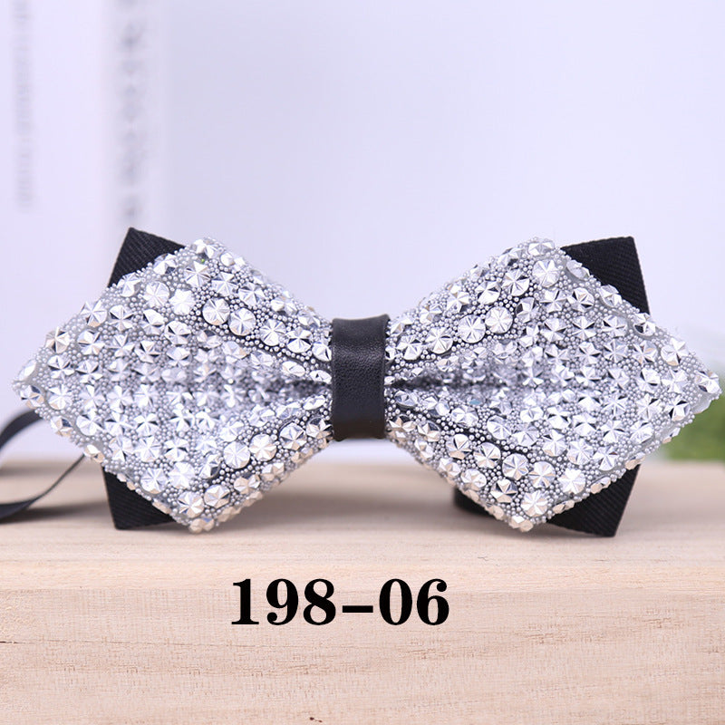 198 Gold Sequin Bow Tie Wedding Sparkle Diamond Men's Gentlemen's Banquet Party Shirt Tie Bow Tie Flower