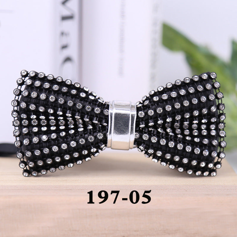 197 Net Diamond Black White Crystal Bow Tie Men's Wedding Wedding Collar Flower Children's Suit Bow