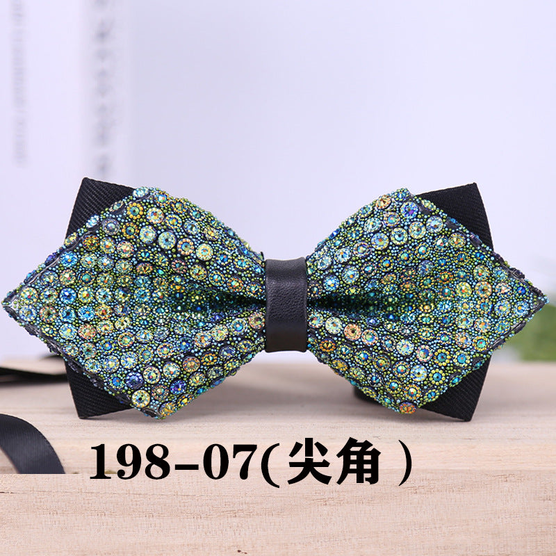 198 Gold Sequin Bow Tie Wedding Sparkle Diamond Men's Gentlemen's Banquet Party Shirt Tie Bow Tie Flower