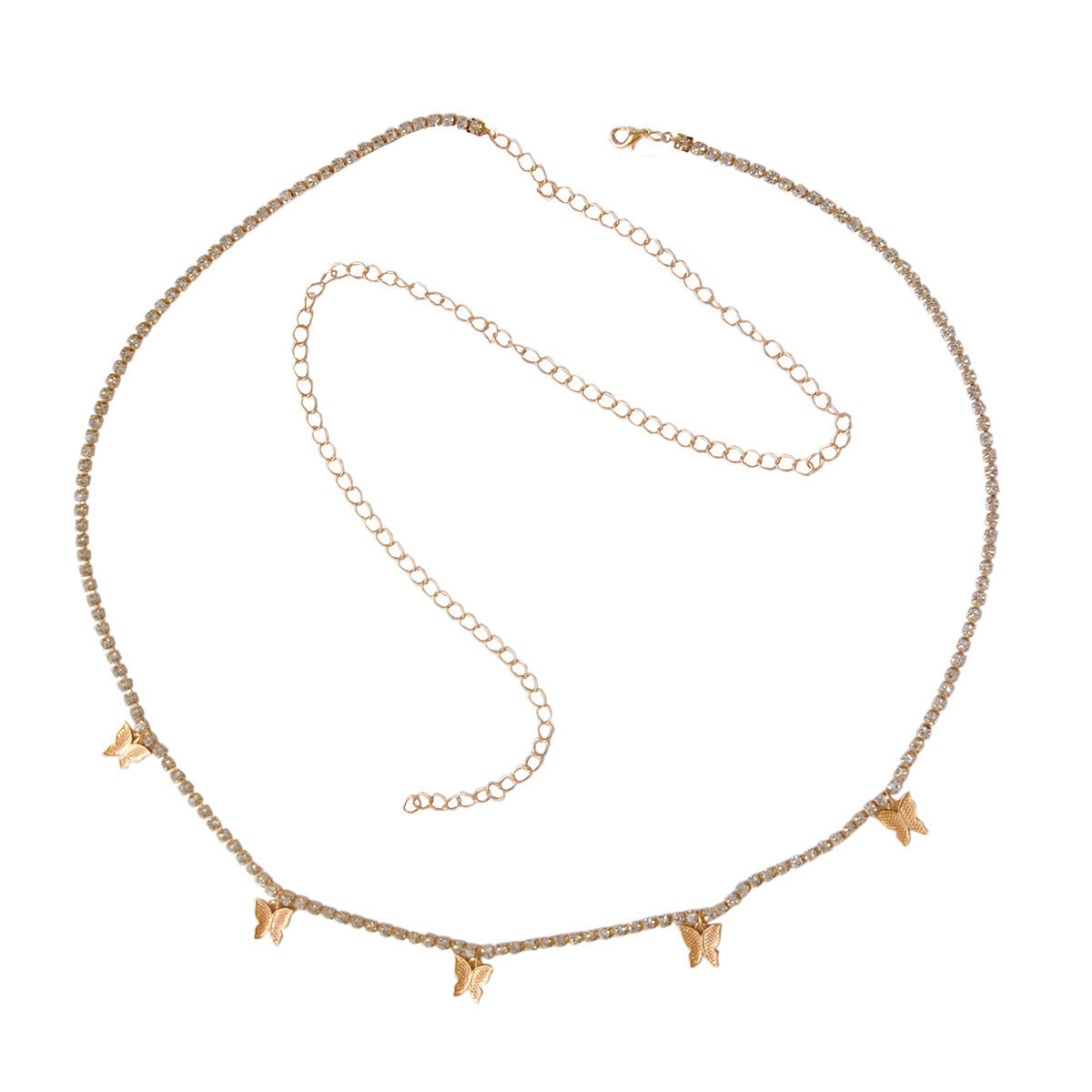 2022 cross-border explosive rhinestone butterfly waist chain factory direct summer women's waist chain women's versatile waist chain HOT