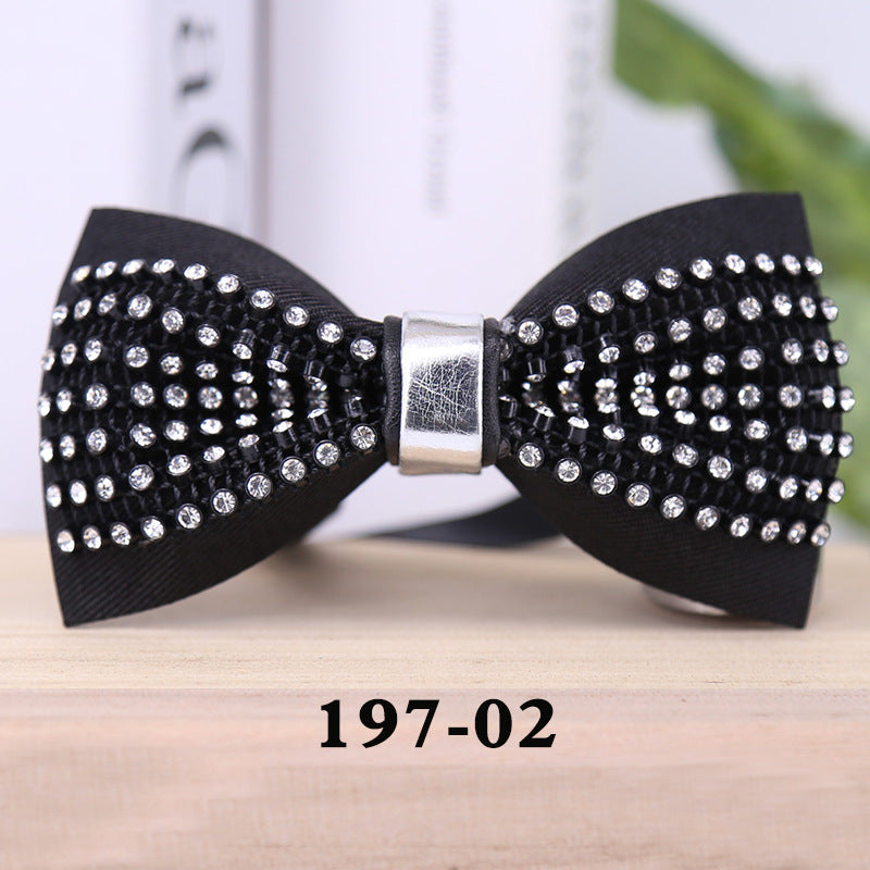 197 Net Diamond Black White Crystal Bow Tie Men's Wedding Wedding Collar Flower Children's Suit Bow