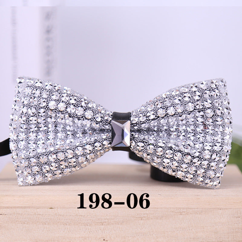 198 Gold Sequin Bow Tie Wedding Sparkle Diamond Men's Gentlemen's Banquet Party Shirt Tie Bow Tie Flower