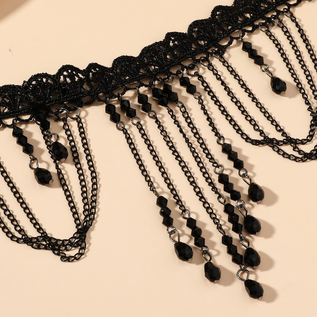 2024 new European and American hot sale clavicle chain fashion praise necklace lace necklace black lace handmade jewelry necklace