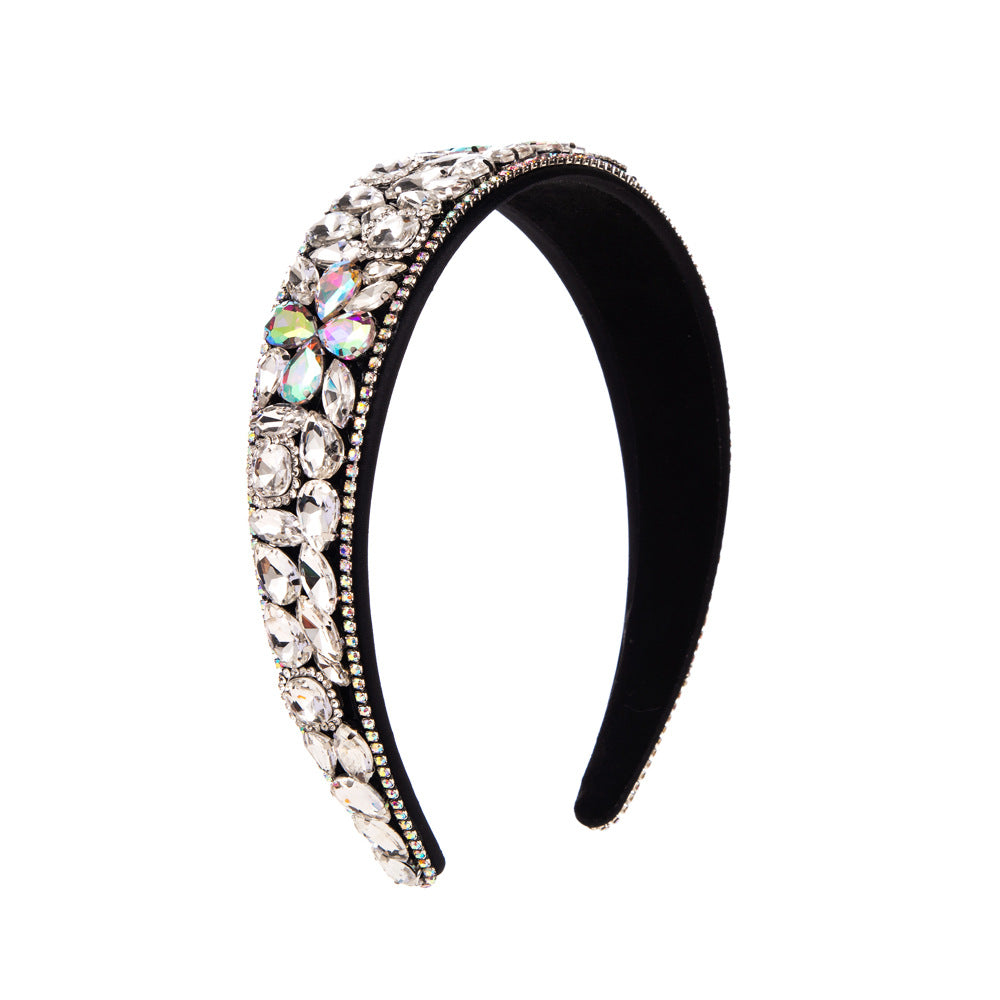 and Ming hair ornaments, baroque heavy industry headbands, women's European and American retro headbands, rhinestones, flowers, high-end banquet hair accessories