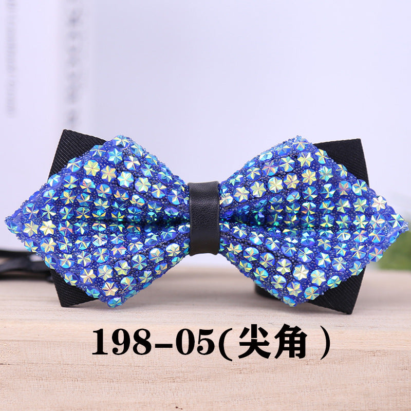 198 Gold Sequin Bow Tie Wedding Sparkle Diamond Men's Gentlemen's Banquet Party Shirt Tie Bow Tie Flower
