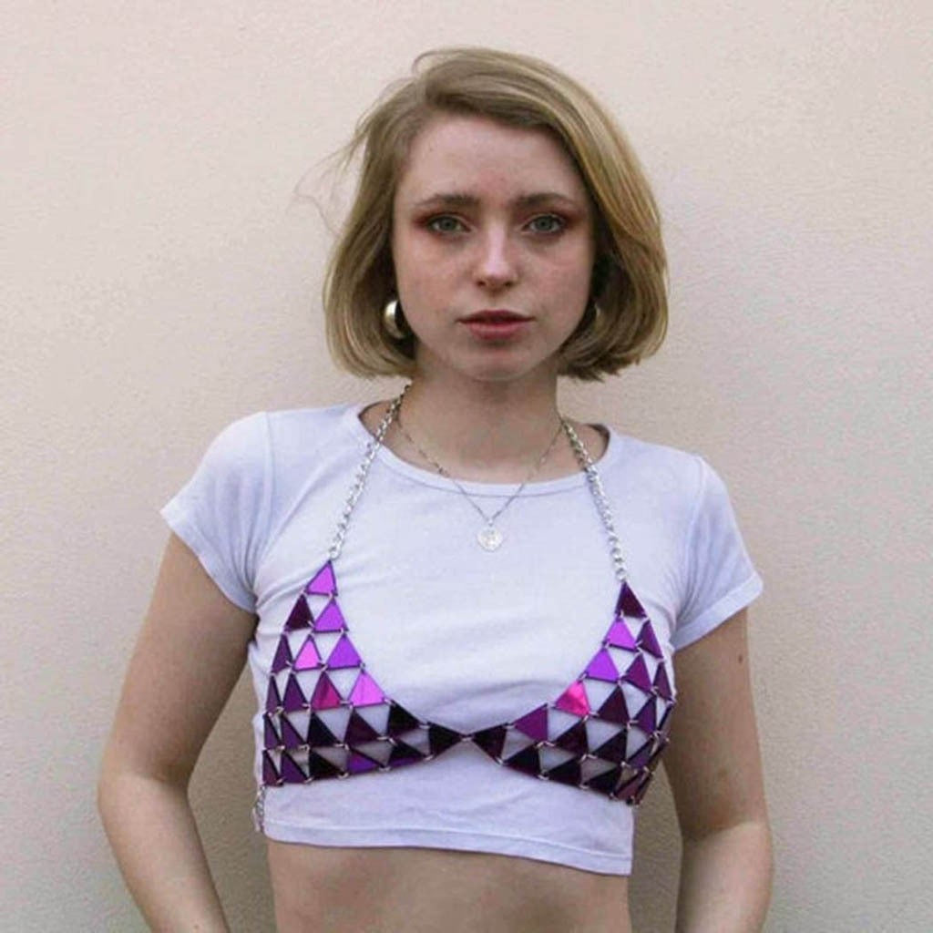 New European and American cross-border jewelry, personality exaggerated, beach body clothing, accessories, acrylic sequins, body chain chest bracelet