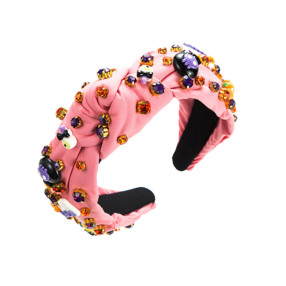 2023 European and American Halloween New Headbands Personality Pumpkin Grimace Decoration Holiday Headband High Skull Top Ball Hair Accessories