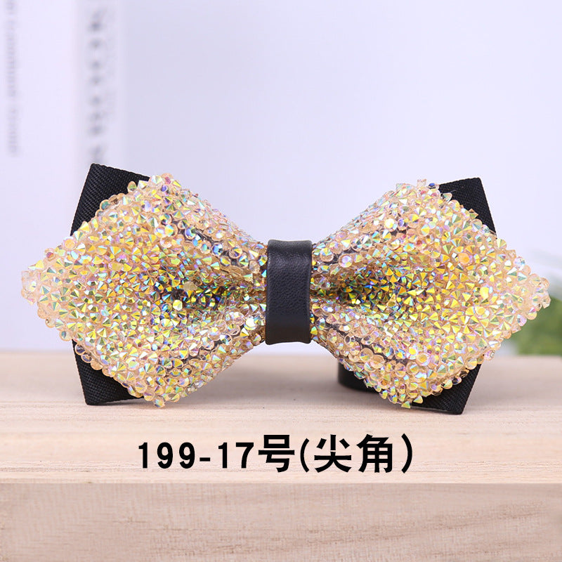 199 male bow tie crystal rhinestone starry rhinestone collar banquet nightclub flash diamond wedding groom claypot
