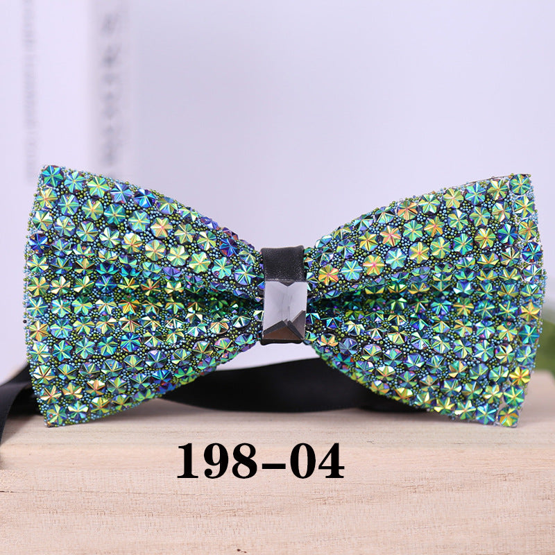 198 Gold Sequin Bow Tie Wedding Sparkle Diamond Men's Gentlemen's Banquet Party Shirt Tie Bow Tie Flower
