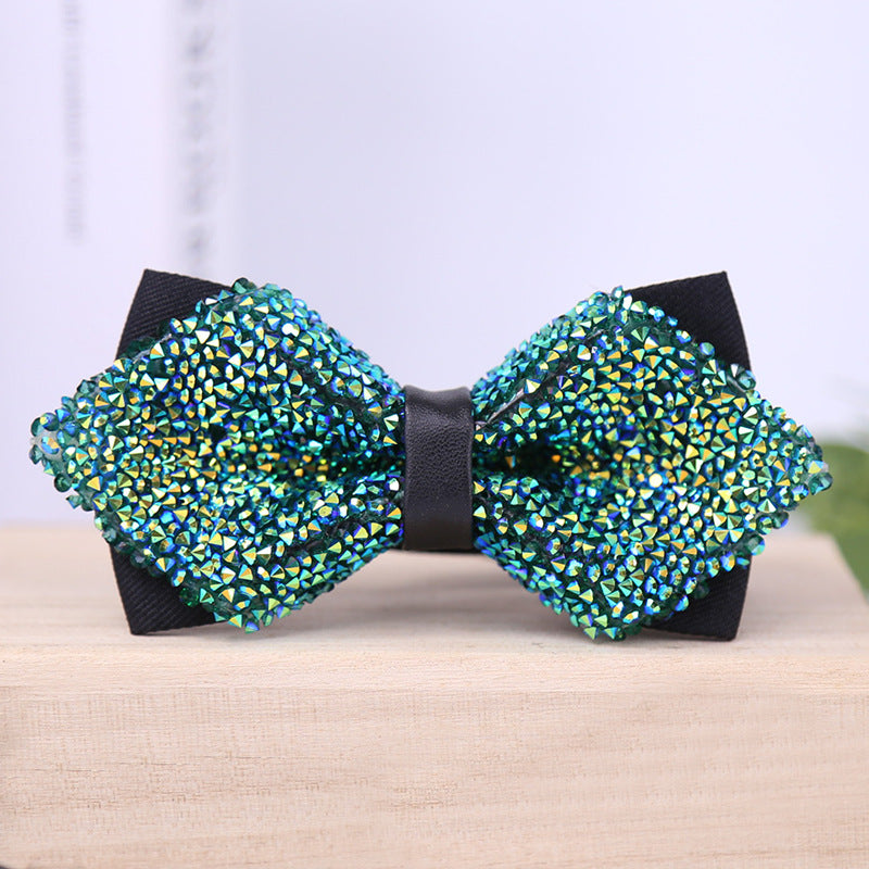 199 male bow tie crystal rhinestone starry rhinestone collar banquet nightclub flash diamond wedding groom claypot