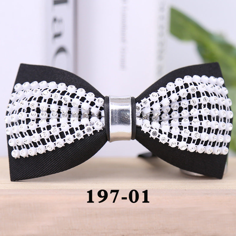 197 Net Diamond Black White Crystal Bow Tie Men's Wedding Wedding Collar Flower Children's Suit Bow
