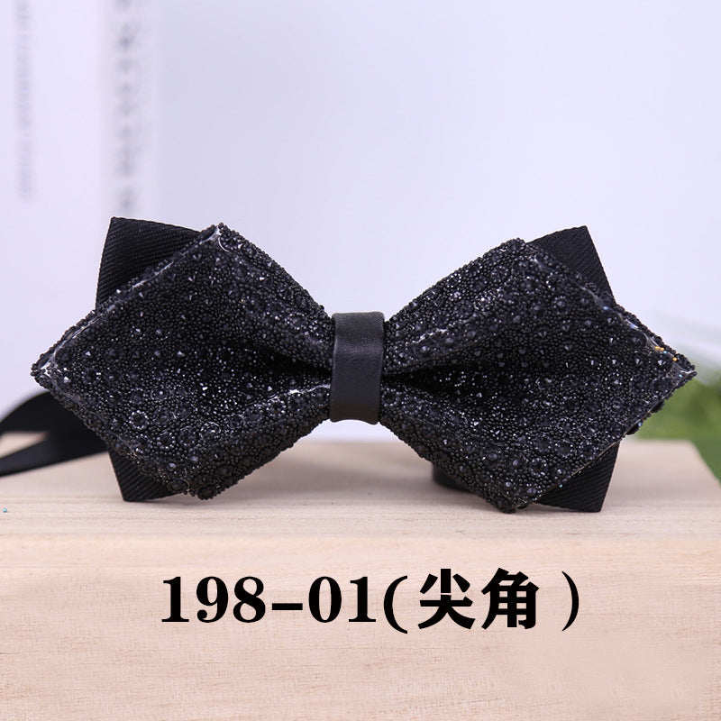 198 Gold Sequin Bow Tie Wedding Sparkle Diamond Men's Gentlemen's Banquet Party Shirt Tie Bow Tie Flower