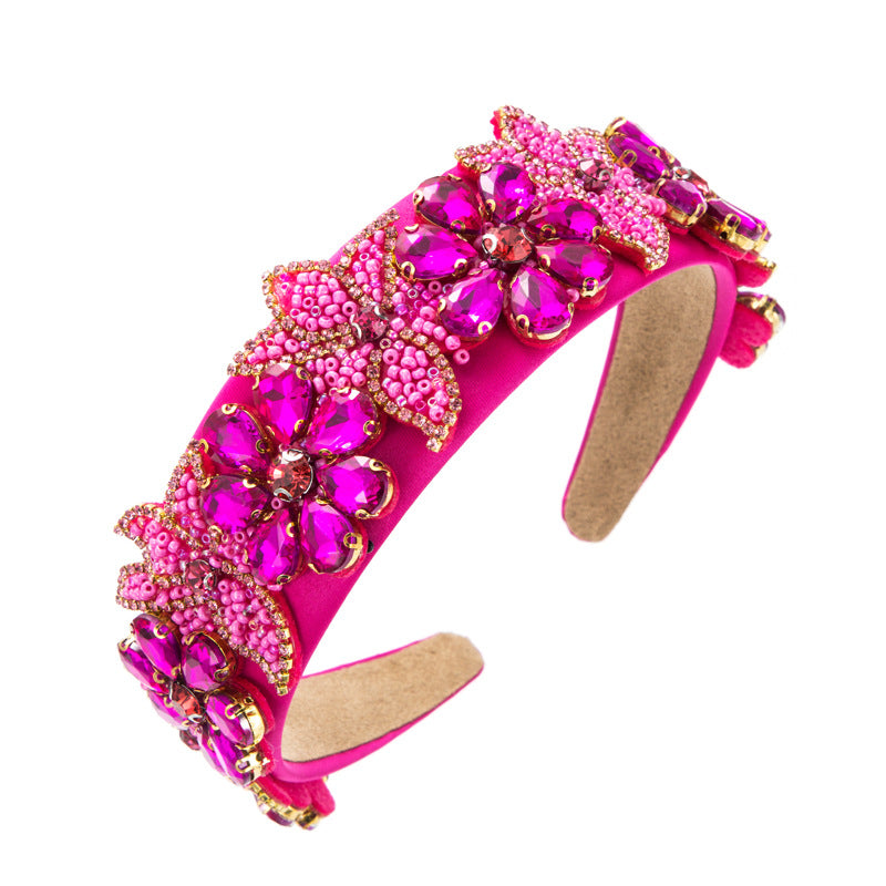 Heming headbands, European and American seasonal new products, fashion trends, fabrics, rhinestone headbands, women's retro baroque bright hair accessories