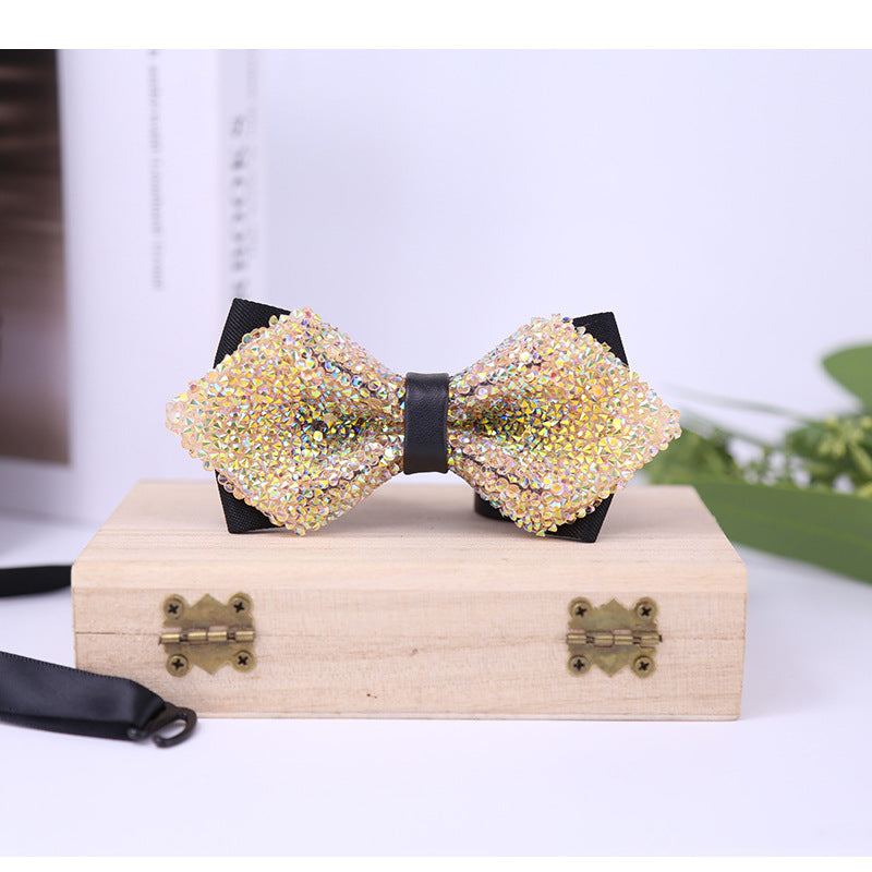 199 male bow tie crystal rhinestone starry rhinestone collar banquet nightclub flash diamond wedding groom claypot