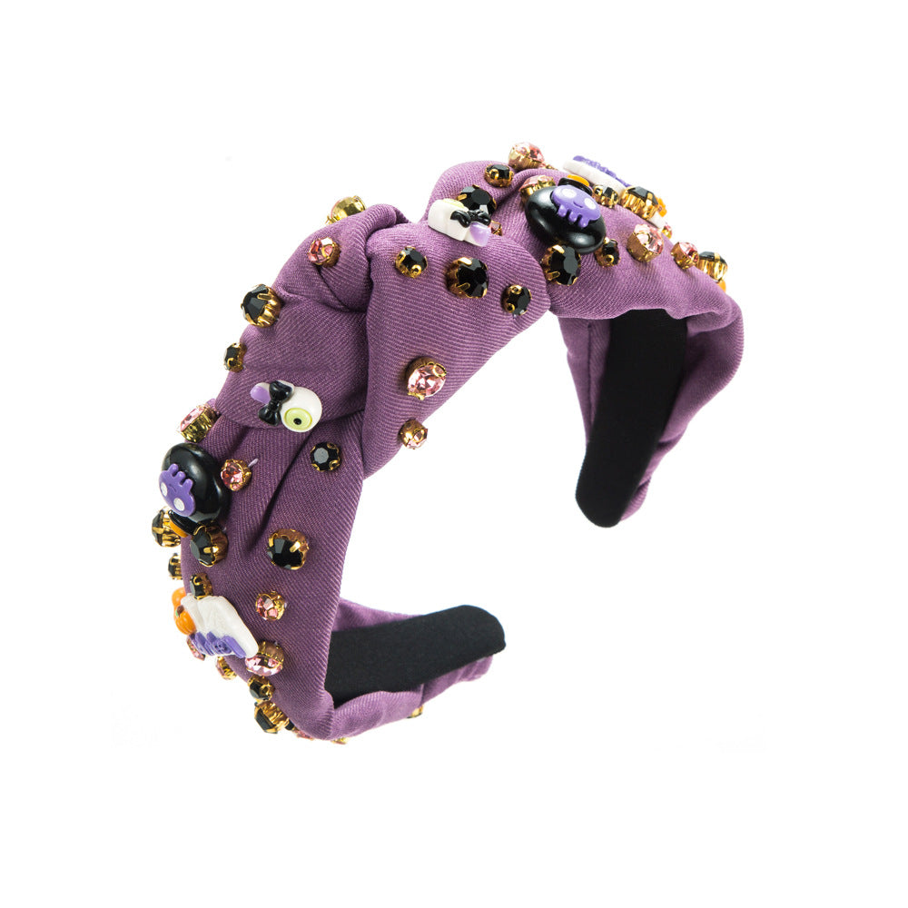 2023 European and American Halloween New Headbands Personality Pumpkin Grimace Decoration Holiday Headband High Skull Top Ball Hair Accessories