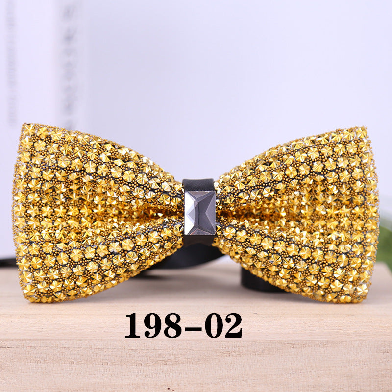 198 Gold Sequin Bow Tie Wedding Sparkle Diamond Men's Gentlemen's Banquet Party Shirt Tie Bow Tie Flower