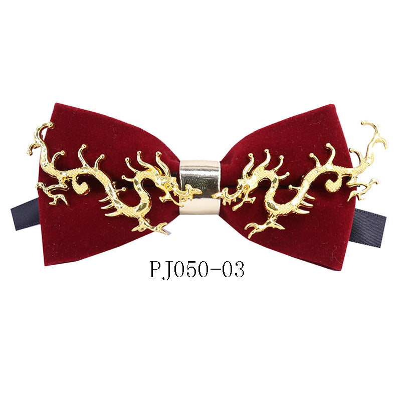 Dragon Year Bow Tie Men's Wedding Dress Bow Bow Korean Version Performance Suit Versatile College Style Bow Tie