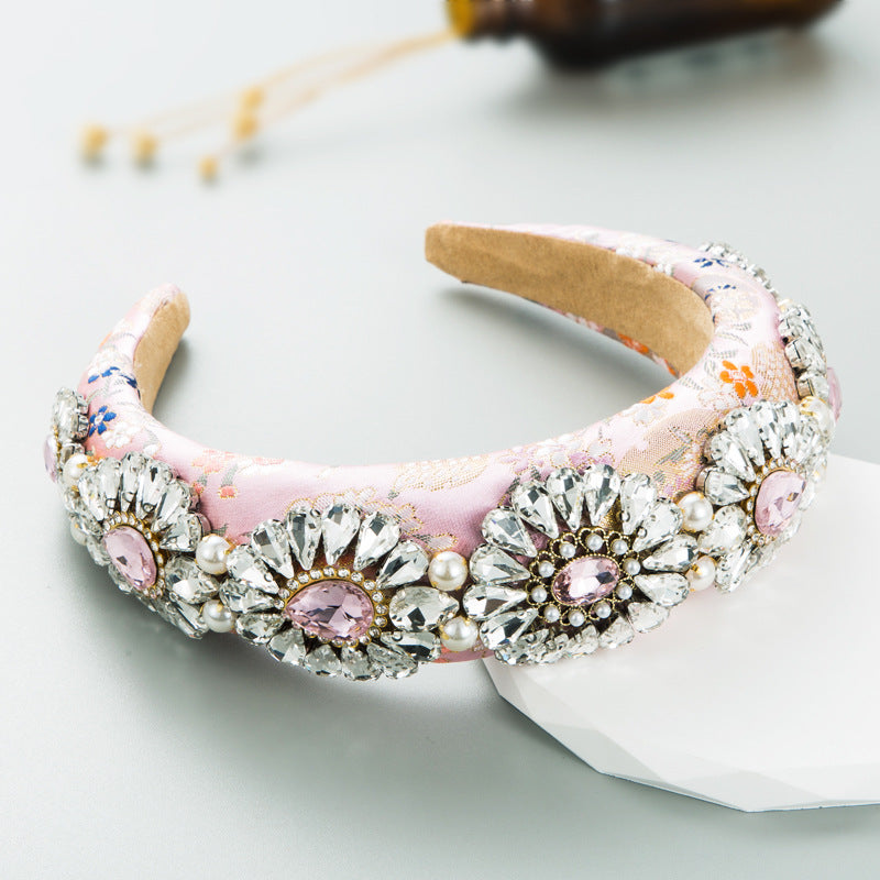 And Ming headbands, European and American trends, baroque court headbands, women's retro wide-brimmed heavy industry, high-quality hair accessories wholesale