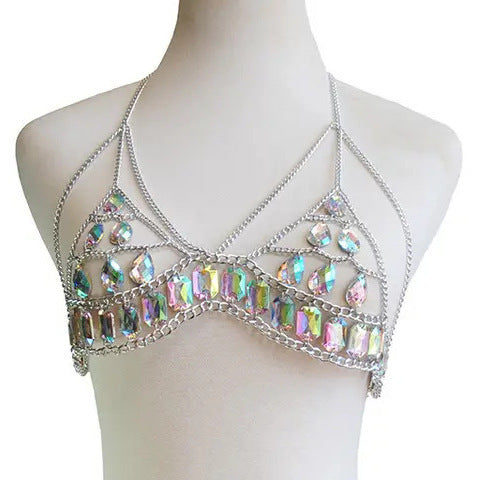 2024 New Cross Border Jewelry Acrylic Fashion Acrylic Bikini Chest Chain, Waist Chain Set, Body Chain