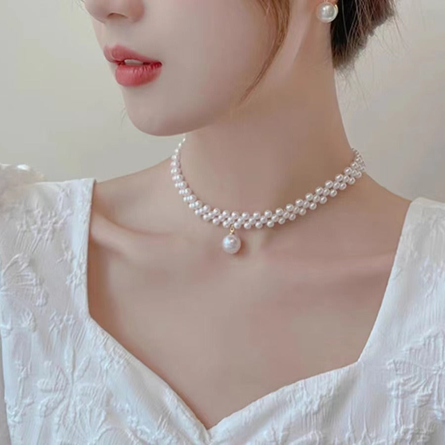 Pearl necklace women's 2023 new trendy light luxury niche design high-end clavicle chain short fashion necklace