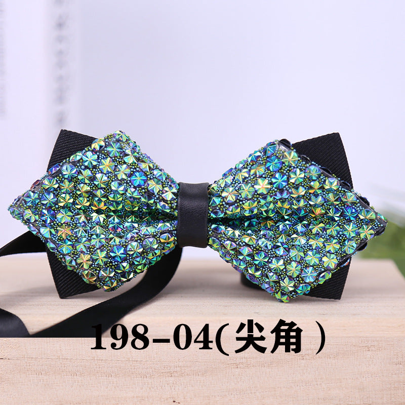 198 Gold Sequin Bow Tie Wedding Sparkle Diamond Men's Gentlemen's Banquet Party Shirt Tie Bow Tie Flower