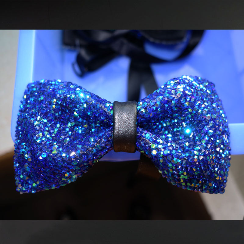 199 male bow tie crystal rhinestone starry rhinestone collar banquet nightclub flash diamond wedding groom claypot