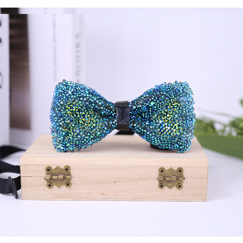 199 male bow tie crystal rhinestone starry rhinestone collar banquet nightclub flash diamond wedding groom claypot