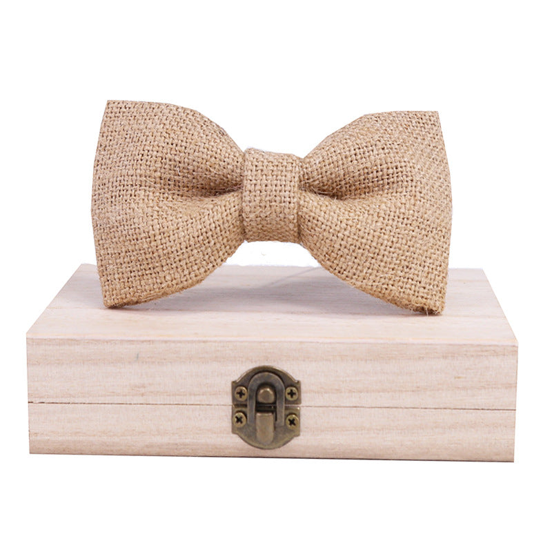 retro style straw fashion men's creative trend bow tie korean business white shirt bow