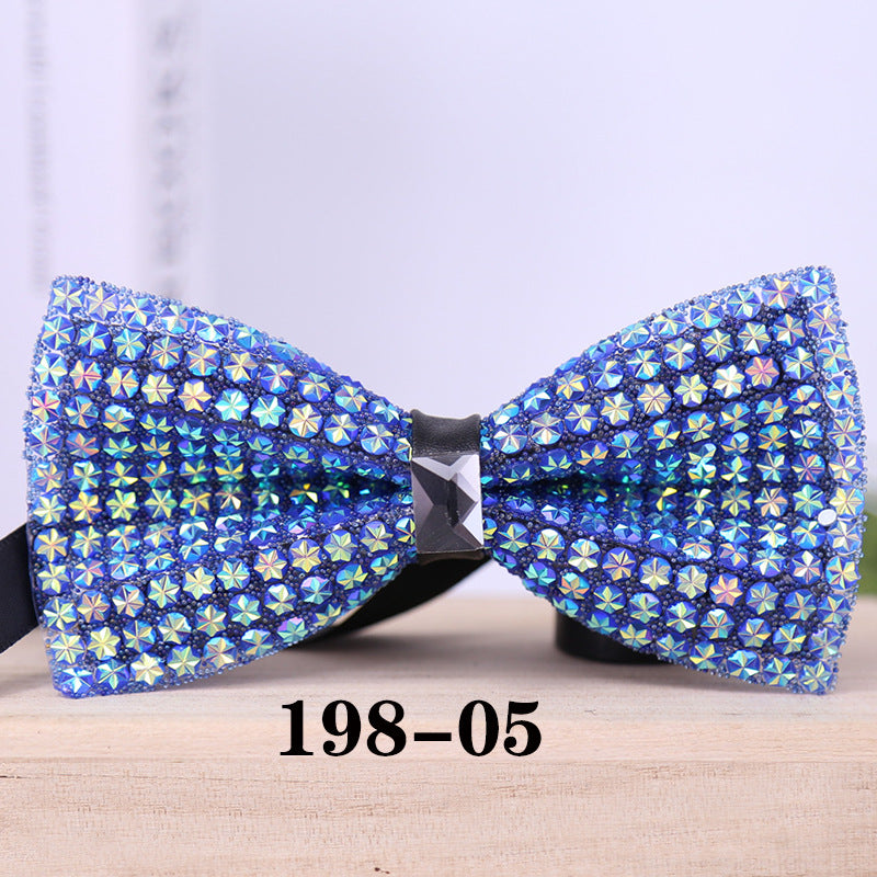 198 Gold Sequin Bow Tie Wedding Sparkle Diamond Men's Gentlemen's Banquet Party Shirt Tie Bow Tie Flower