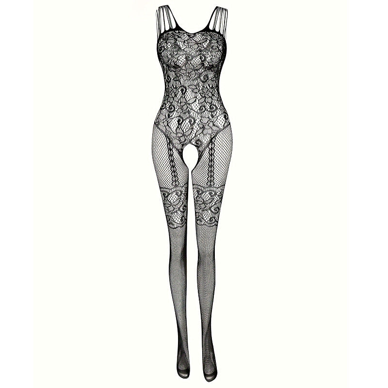 Yue Die's popular sexy hollow uniform temptation pajamas a daifa women's one-piece erotic underwear net socks 8836