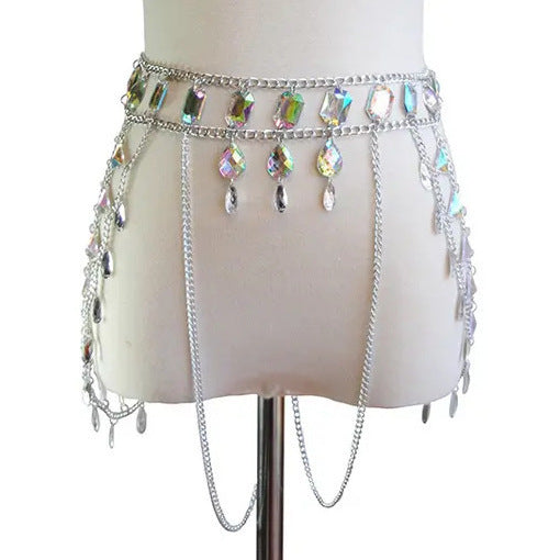 2024 New Cross Border Jewelry Acrylic Fashion Acrylic Bikini Chest Chain, Waist Chain Set, Body Chain