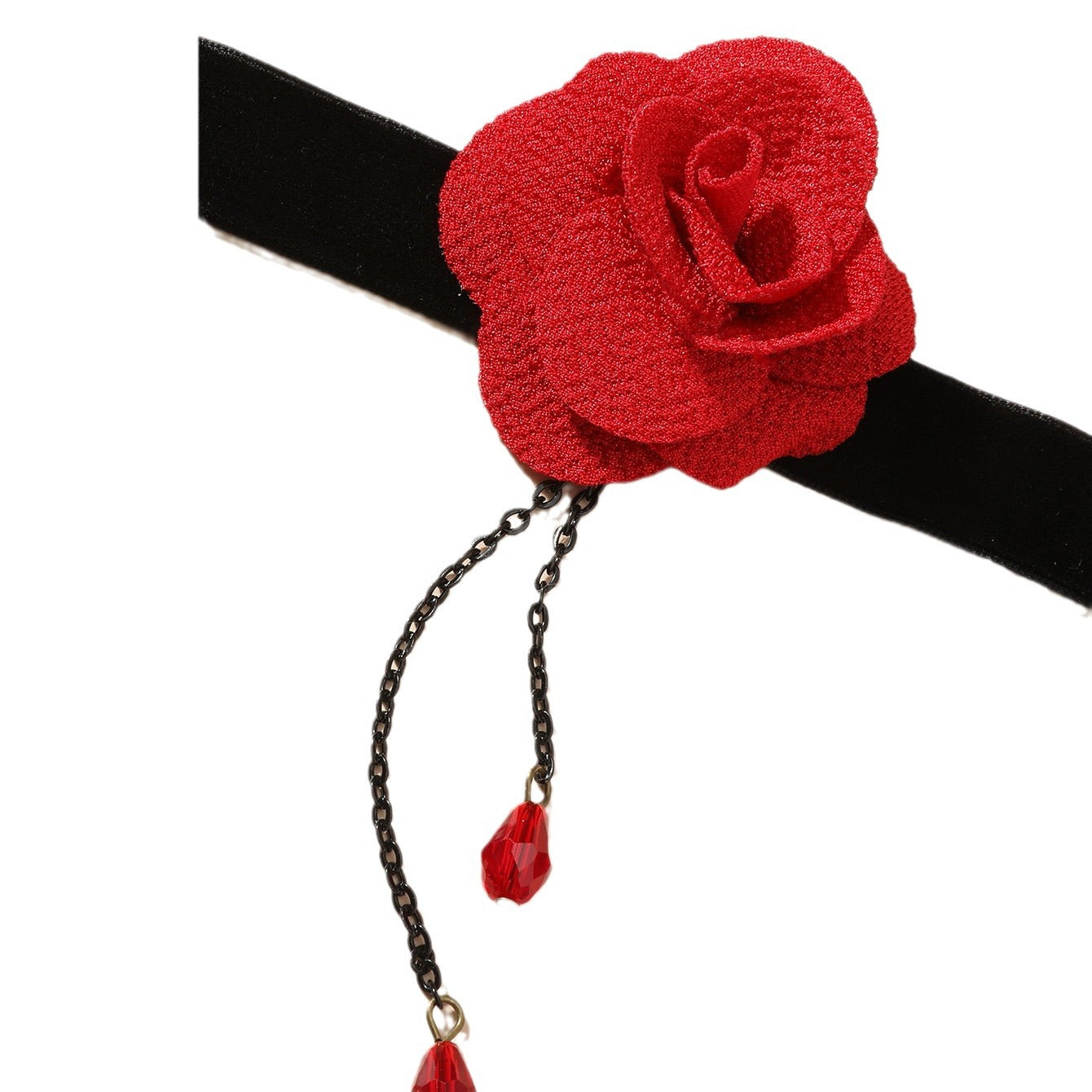 2024 cross-border hot sale European and American new vintage roses personalized lace necklace fashion drop shape necklace