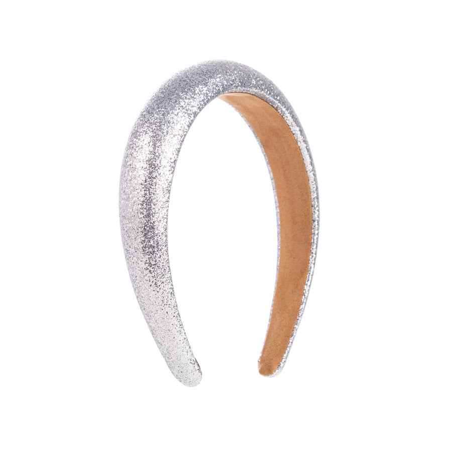 The Korean version of the bright and simple new sponge headband, women's sense of luxury, wide side, high skull headband, elegant temperament, headband