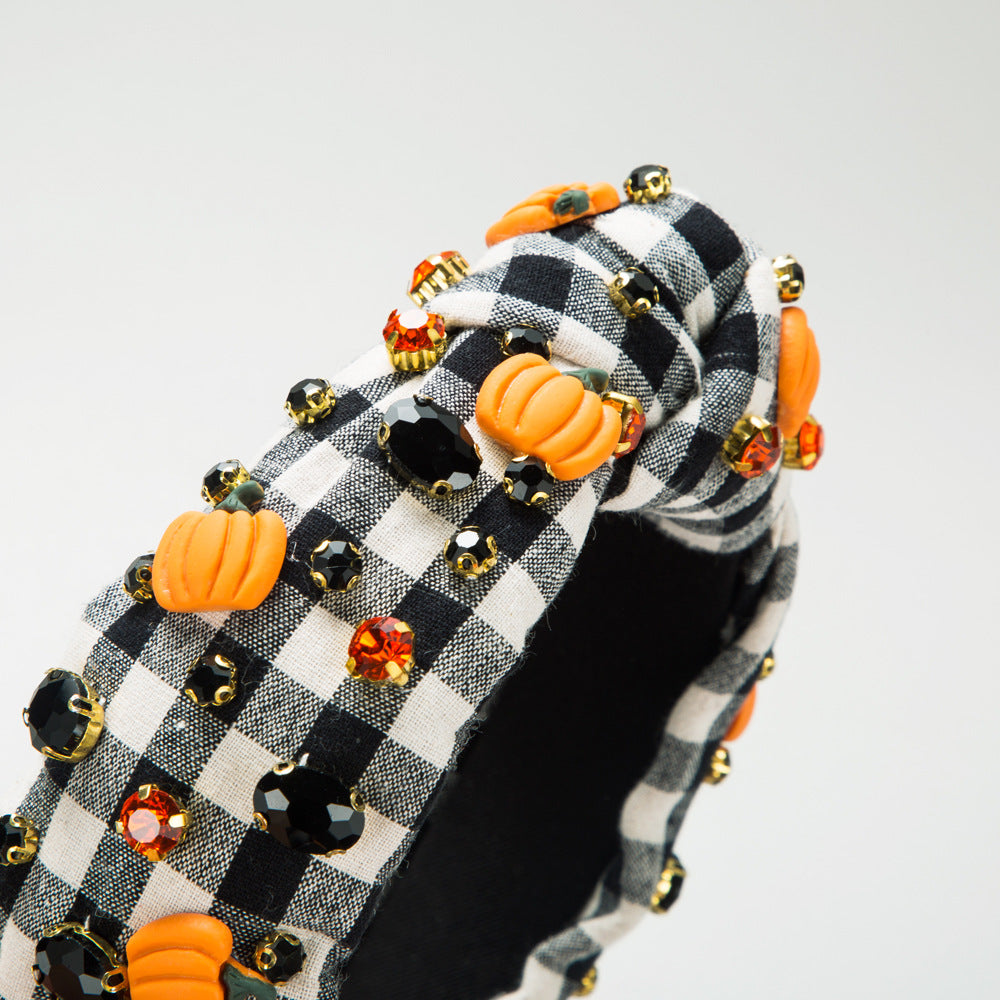 2023 European and American Halloween New Headbands Personality Pumpkin Grimace Decoration Holiday Headband High Skull Top Ball Hair Accessories