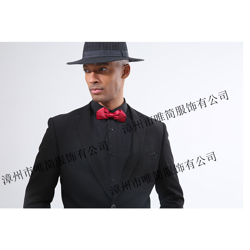 Groom gold necklace bow tie wedding fashion british korean version of the best man bow tie flower black multi-color can be determined