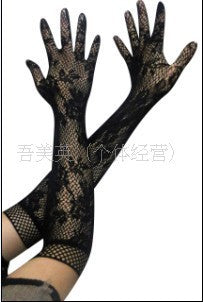 Yuedie European and American sexy lingerie Wumeiying ladies uniform temptation mesh jacquard ligature wedding gloves ST01