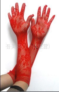 Yuedie European and American sexy lingerie Wumeiying ladies uniform temptation mesh jacquard ligature wedding gloves ST01