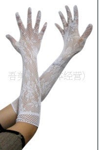 Yuedie European and American sexy lingerie Wumeiying ladies uniform temptation mesh jacquard ligature wedding gloves ST01